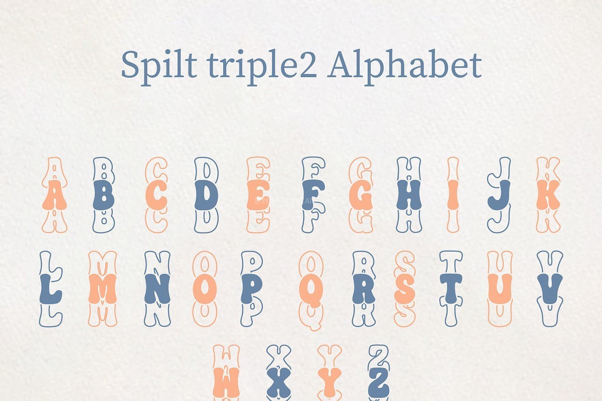 Spilt Stacked Bundle:11款创意堆叠效果装饰字体